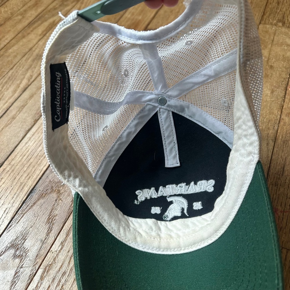 Michigan State Spartans Trucker Hat Cap Green White‎ Adjustable - Picture 4 of 7